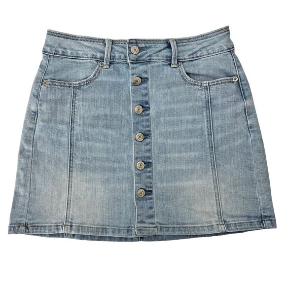 American Eagle Outfitters Dresses & Skirts - American Eagle Jeans Skirt High Rise A Line Button Front Stretch Denim - Size 2